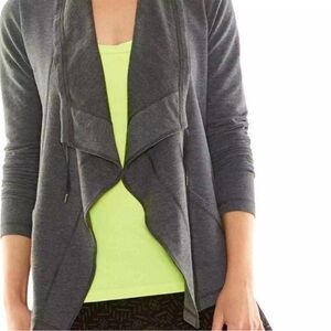 LUCY The Studio Flow wrap drape front jacket M